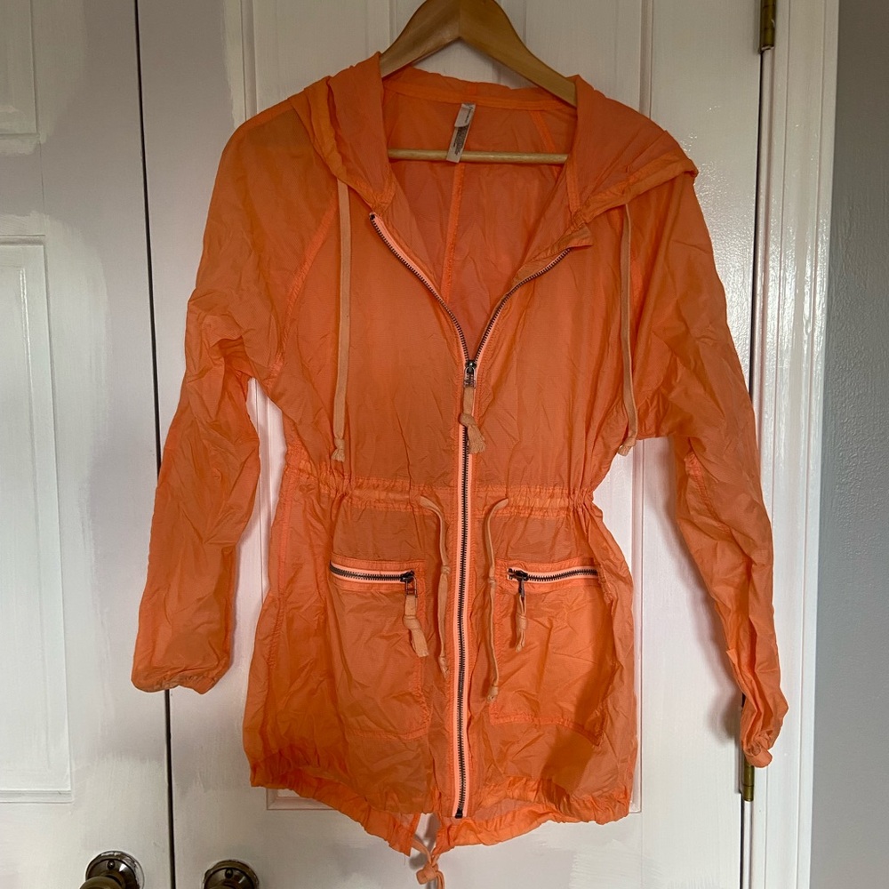 Free People Movement Orange Lightweight Windbreaker